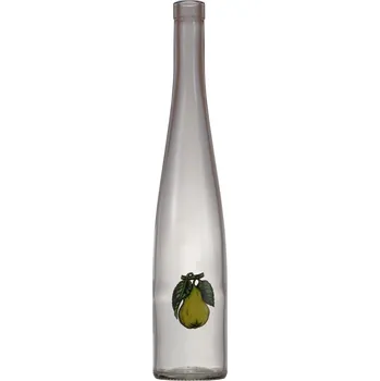 Láhev Breganze - 0.50 bezbarevná + obtisk hruška žlutá se 2 listy