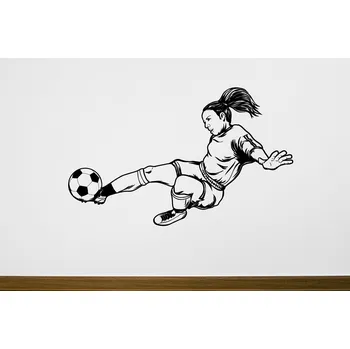 Samolepící dekorace Lepy.cz Samolepka na zeď Fotbalistka Velikost (šířka x výška): l20x73cm, Barevná varianta: Levandulová