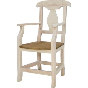 Jídelní stůl Rustikální židle WHITE HOME SIL11 s područkami Barevné provedení: Bílý vosk K17 - bezbarvý vosk K09