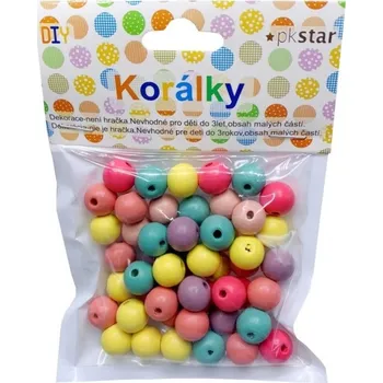 Dětské navlékací korálky Dřevěné korálky - 12 mm - 50 ks - PK510-28