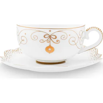 Pip Studio šálek s podšálkem Royal Winter White 125 ml bílá