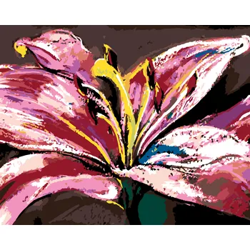 ZUTY Malování podle čísel - VELKÁ RŮŽOVÁ LILIE Rozměr: 40x50 cm, Rámování: bez rámu a bez vypnutí plátna