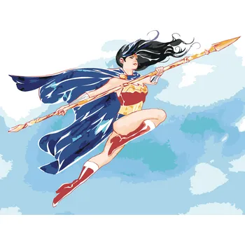 ZUTY Malování podle čísel - MALOVANÁ WONDER WOMAN III Rozměr: 40x50 cm, Rámování: bez rámu a bez vypnutí plátna