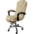 Malatec Kancelářské křeslo s podnožkou ekokůže, krémové