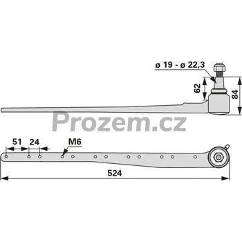 Hlava kosy pro John Deere, 524 mm, 22,3/84 mm, 1118103