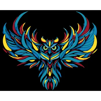 ZUTY Malování podle čísel - BAREVNÁ LETÍCÍ SOVA Rozměr: 40x50 cm, Rámování: bez rámu a bez vypnutí plátna