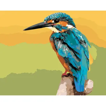 ZUTY Malování podle čísel - PTÁK LEDŇÁČEK Rozměr: 40x50 cm, Rámování: bez rámu a bez vypnutí plátna