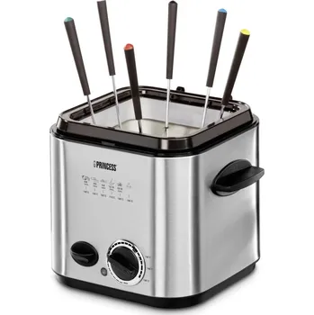 fritéza Princess 182611 fritéza, 1.2 l, 840 W, 6 napichovátek na fondue, nerezová ocel kartáčovaná