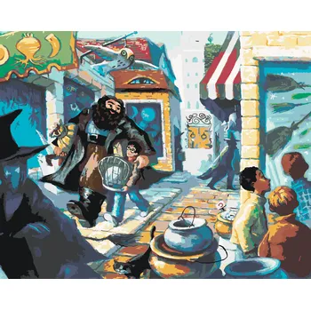 ZUTY Malování podle čísel - PŘÍČNÁ ULICE (HARRY POTTER) Rozměr: 40x50 cm, Rámování: bez rámu a bez vypnutí plátna