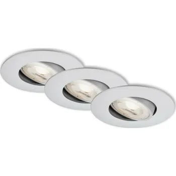 BRILONER 3ks sada LED vestavné svítidlo, pr. 9 cm, nastavitelné, 5 W, matný chrom BRI 7048-034