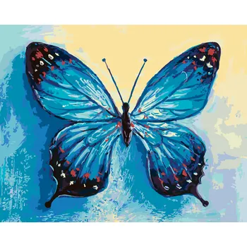 ZUTY Malování podle čísel - MODRÝ MOTÝL Rozměr: 40x50 cm, Rámování: bez rámu a bez vypnutí plátna