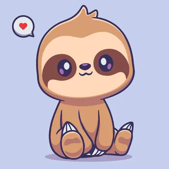 Malování podle čísel - Malý lenochod Velikost: 30x30cm, Rámování: Pouze srolované plátno