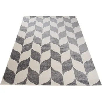 Koberec Kusový koberec MAROKO - šedý/bílý - lístky 1 Rozměr koberce: 120x170 cm