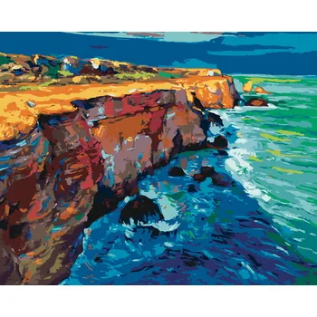 ZUTY Malování podle čísel - VLNY NARÁŽEJÍCÍ DO SKAL Rozměr: 40x50 cm, Rámování: bez rámu a bez vypnutí plátna
