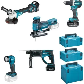 Makita DLX5066TJ - aku sada DDF484+DGA513+DHR202+DJV181+DML815, 3x18V/5Ah, 3x MAKPAC