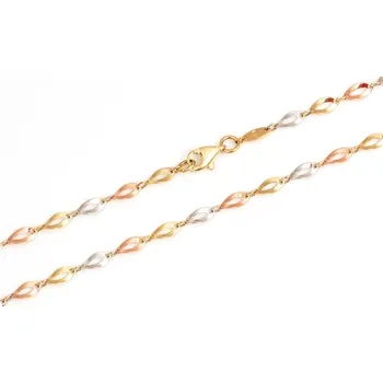 Náhrdelník Zlatý náhrdelník ze tří barev zlata 45cm ZLNAH134F + DÁREK ZDARMA