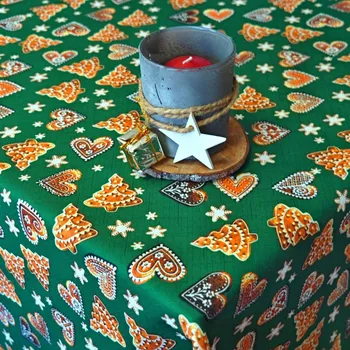 ubrus Vánoční ubrusy - Perníky - zelené 30x30