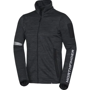 Pánská mikina Northfinder Pánská fleecová mikina hřejivá BANKS, tmavě šedá, S