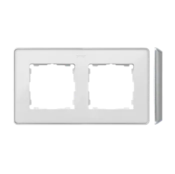 vypínač SIMON 82 Detail 8201620-243 rámeček 2 - násobný Detail SELECT-kov, bílá / základna hliník