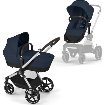 Kočárek CYBEX kombinovaný kočárek EOS Lux Ocean Blue rám Silver