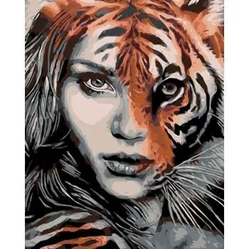ZUTY Malování podle čísel - TYGŘÍ ŽENA Rozměr: 40x50 cm, Rámování: vypnuté plátno na rám