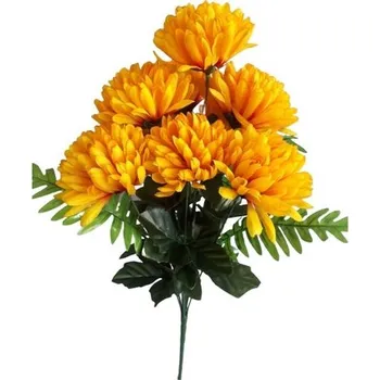 umělá květina Umělý svazek Chryzantém, tmavě žlutá, výška 58 cm