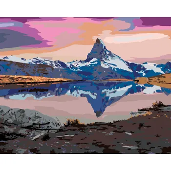 ZUTY Malování podle čísel - POHLED NA JEZERO STELLISEE VE ŠVÝCARSKU Rozměr: 40x50 cm, Rámování: bez rámu a bez vypnutí plátna