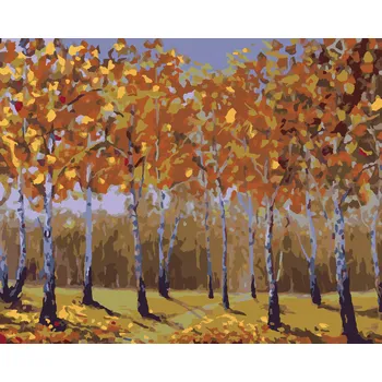 ZUTY Malování podle čísel - PODZIMNÍ BŘÍZY Rozměr: 40x50 cm, Rámování: bez rámu a bez vypnutí plátna