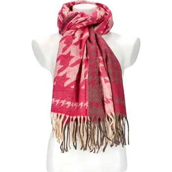 Šála Dámská fuchsiově červená teplá dlouhá zimní šála 206x64 cm