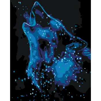 ZUTY Malování podle čísel - HVĚZDNÝ VLK Rozměr: 40x50 cm, Rámování: vypnuté plátno na rám