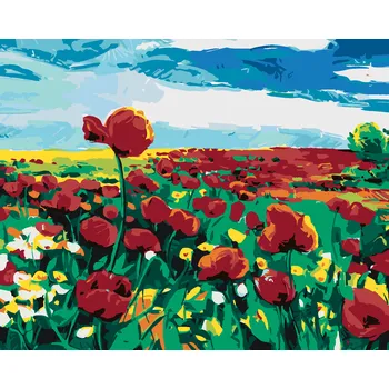 ZUTY Malování podle čísel - VLČÍ MÁK NA POLI Rozměr: 40x50 cm, Rámování: bez rámu a bez vypnutí plátna