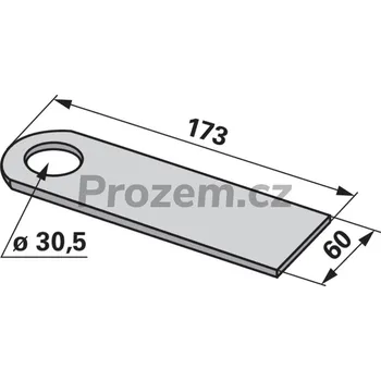Pracovní nůž Nůž drtiče pro Claas, 173/5/60/30,5 mm, nebroušený, 0611871