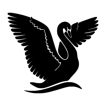 Samolepicí dekorace na vozidlo Labuť 004 pravá (01 - černá) SAMOLEPKA NA AUTO, NÁLEPKA, FÓLIE, POLEP, TUNING, VLASTNÍ TEXT, TISK, AUTOSAMOLEPKY.cz, POLEPY, OBRÁZEK, LOGO, 3D STICKERS