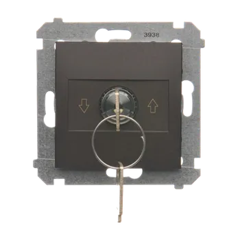 vypínač SIMON 54 DWZK.01/46 Spínač jednopólový žaluziový na klíč, (strojek s krytem)3-polohový "I-0-II" (str