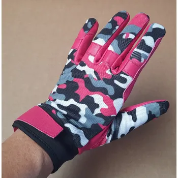 Jezdecké rukavice Cattleman´s Rukavice růžový maskáč Velikost: L