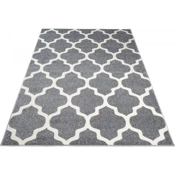 Koberec Kusový koberec MAROKO - šedý - mřížka 1 Rozměr koberce: 80x150 cm