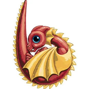 ZUTY Malování podle čísel - DRÁČEK VE TVARU PÍSMENKA B (SUE ELLEN BROWN) Rozměr: 40x50 cm, Rámování: vypnuté plátno na rám