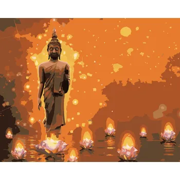 ZUTY Malování podle čísel - BUDDHA S LOTUSY Rozměr: 40x50 cm, Rámování: bez rámu a bez vypnutí plátna