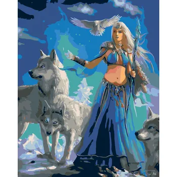 ZUTY Malování podle čísel - PANÍ VLKŮ Rozměr: 40x50 cm, Rámování: vypnuté plátno na rám