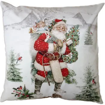 Povlak na dekorativní polštářek Povlak na polštář se Santou - 45*45 cm