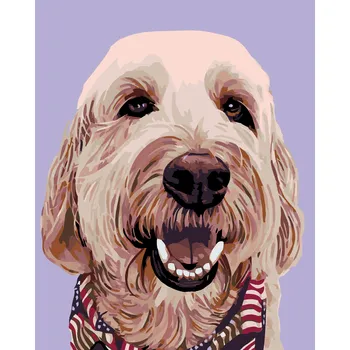 ZUTY Malování podle čísel - PES SE ŠÁTKEM Rozměr: 40x50 cm, Rámování: bez rámu a bez vypnutí plátna