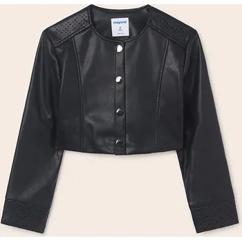 Dívčí bunda Dívčí koženková zlatá, černá bunda Mayoral 6432 barva: černá, Rozměr: 167 (18 let)