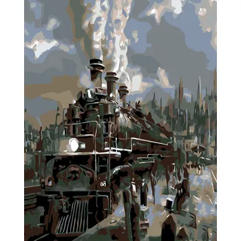 ZUTY Malování podle čísel - LOKOMOTIVA Rozměr: 40x50 cm, Rámování: bez rámu a bez vypnutí plátna