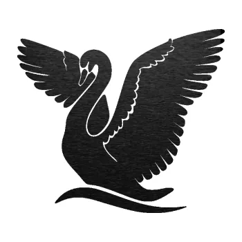 Samolepicí dekorace na vozidlo Labuť 004 levá (63 - škrábaný kov černý) SAMOLEPKA NA AUTO, NÁLEPKA, FÓLIE, POLEP, TUNING, VLASTNÍ TEXT, TISK, AUTOSAMOLEPKY.cz, POLEPY, OBRÁZEK, LOGO, 3D STICKERS