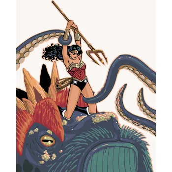 ZUTY Malování podle čísel - WONDER WOMAN A PŘÍŠERA Rozměr: 40x50 cm, Rámování: vypnuté plátno na rám