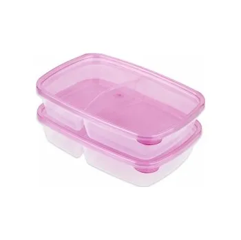 Dóza na potraviny Dóza svačinová dělená 1L 2ks HEGA