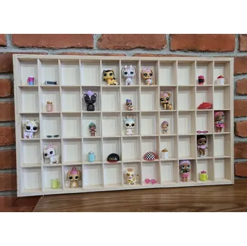 Dřevěná hračka Dřevěná polička na LPS panenky 55ks přírodní DOPRAVA ZDARMA