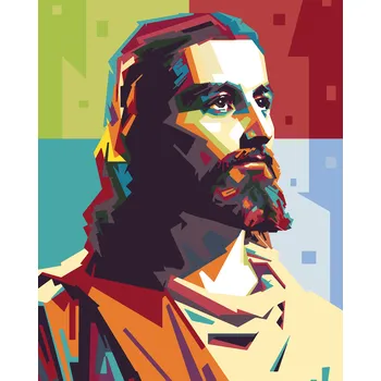 ZUTY Malování podle čísel - BAREVNÝ JEŽÍŠ Rozměr: 80x100 cm, Rámování: bez rámu a bez vypnutí plátna