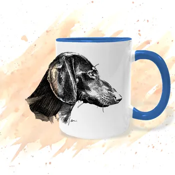 Hrnek - Jezevčík z profilu Barva: Modrá