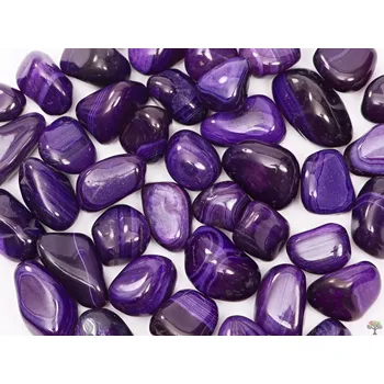 Drahý kámen Magieprirody.cz Tromlovaný kámen Achát fialový M/L velikost 25 - 40 mm - Brazílie #563 Množství: 100g